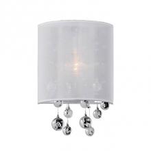 Kuzco 621521W - Single Lamp Wall Sconce With White Organza Shade And Drops Of Clear Crystal Balls Encased