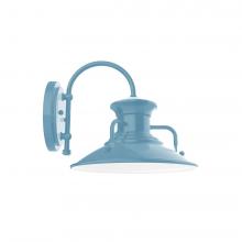 Montclair Light Works SCC142-54-G06 - 12" Homestead shade, wall mount sconce with Frosted Glass and guard, Light Blue