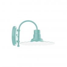 Montclair Light Works SCC158-48-G06 - 12" Radial shade, wall mount sconce with Frosted Glass and guard, Sea Green