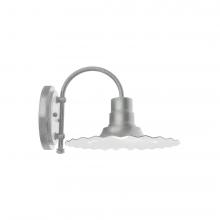 Montclair Light Works SCC158-49-G06 - 12" Radial shade, wall mount sconce with Frosted Glass and guard, Painted Galvanized