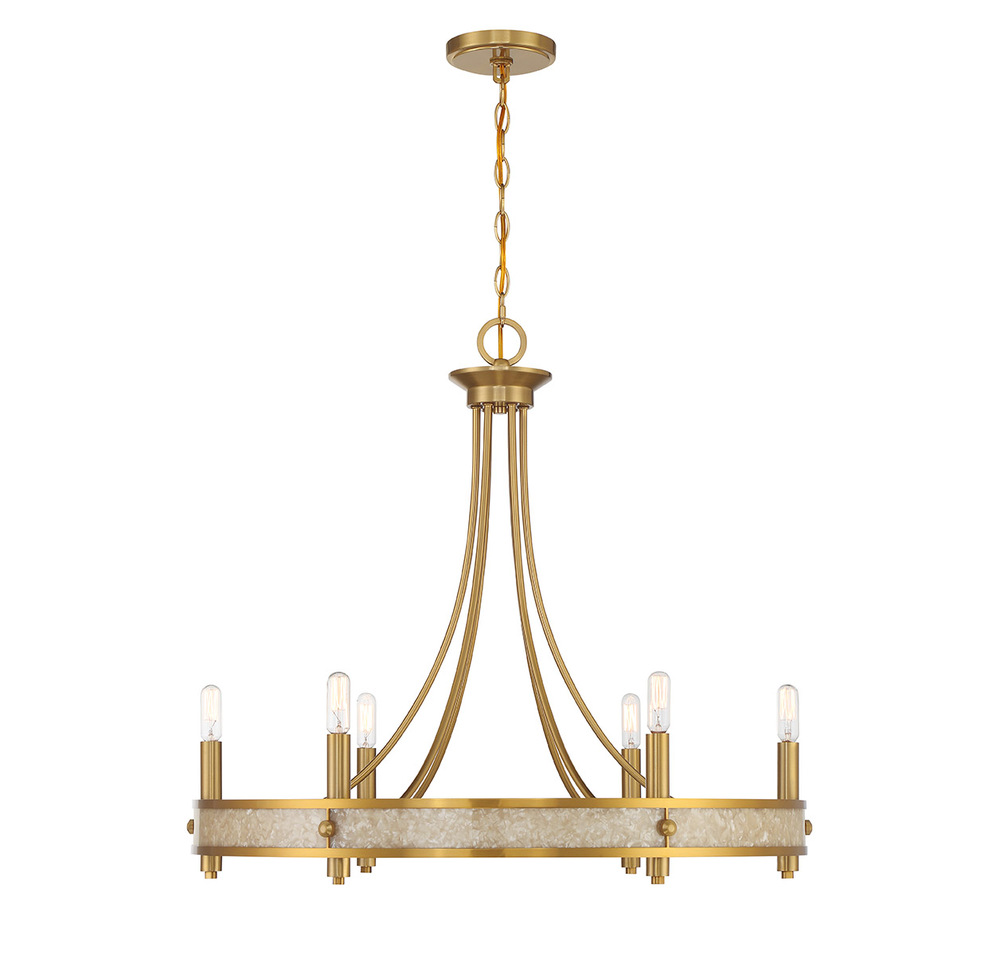 Camden 6-Light Chandelier in Warm Brass