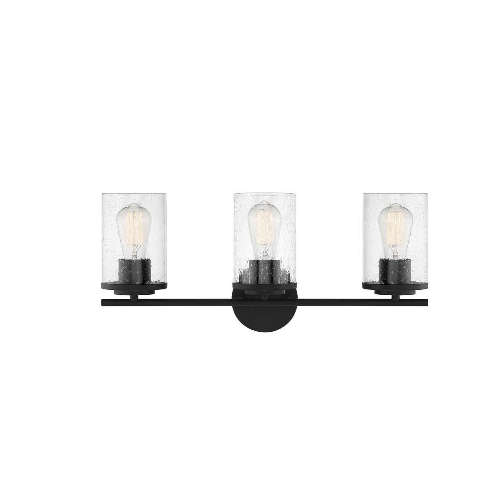 Marshall 3-Light Bathroom Vanity Light in 
Matte Black