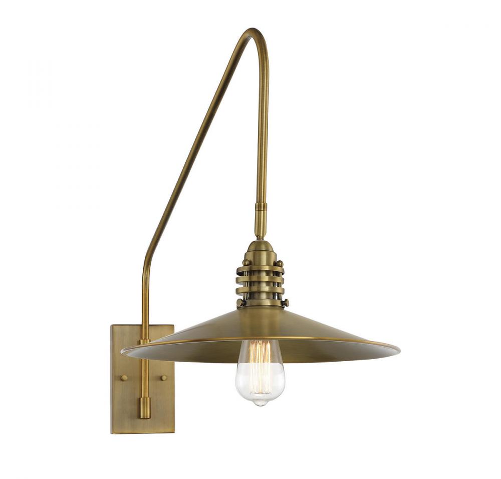 Wheaton 1-Light Adjustable Wall Sconce in Warm Brass