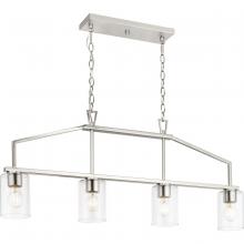  P400317-009 - Goodwin Collection Four-Light Brushed Nickel Modern Farmhouse Island Light