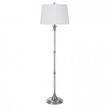 CAL Lighting BO-2998FL - 150W 3 Way Ruston Crystal/Metal Floor Lamp with Pleated Hardback Shade