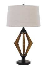 CAL Lighting BO-2856TB - 29.25" Height Metal and Pine Wood Table Lamp in Black and Wood Finish