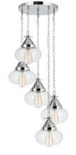 CAL Lighting FX-3624-5P - 9" Height Glass Pendant in Chrome Finish