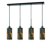 CAL Lighting FX-3641-4 - 60W X 4 Reggio Wood Pendant Glass Fixture (Edison Bulbs Not Included)