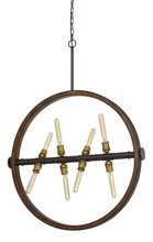 CAL Lighting FX-3692-8 - 43.63" Height Wood and Metal Chandelier in Wood/Iron Finish