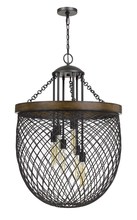 CAL Lighting FX-3718-6 - 38.25" Height Metal Chandelier in Bronze Wood Finish