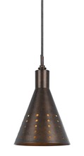 CAL Lighting UP-1011/6-RU - 9.8" Tall Metal Pendant in Oil Rubbed Bronze