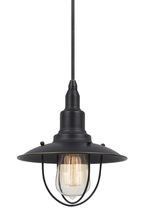 CAL Lighting UP-1113-6-DB - 8.88" Tall Metal Pendant in Brushed Steel