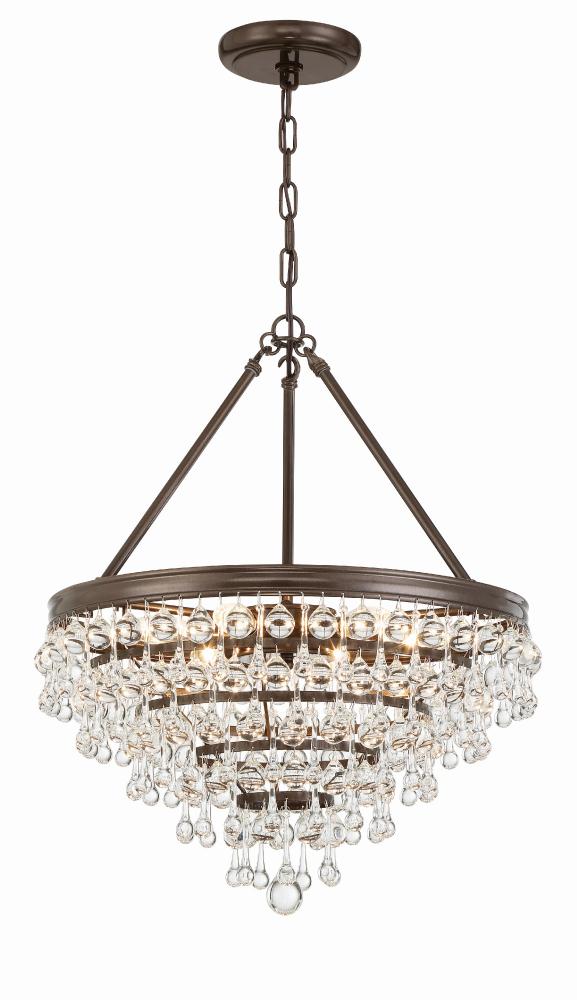 Calypso 6 Light Crystal Teardrop Vibrant Bronze Chandelier