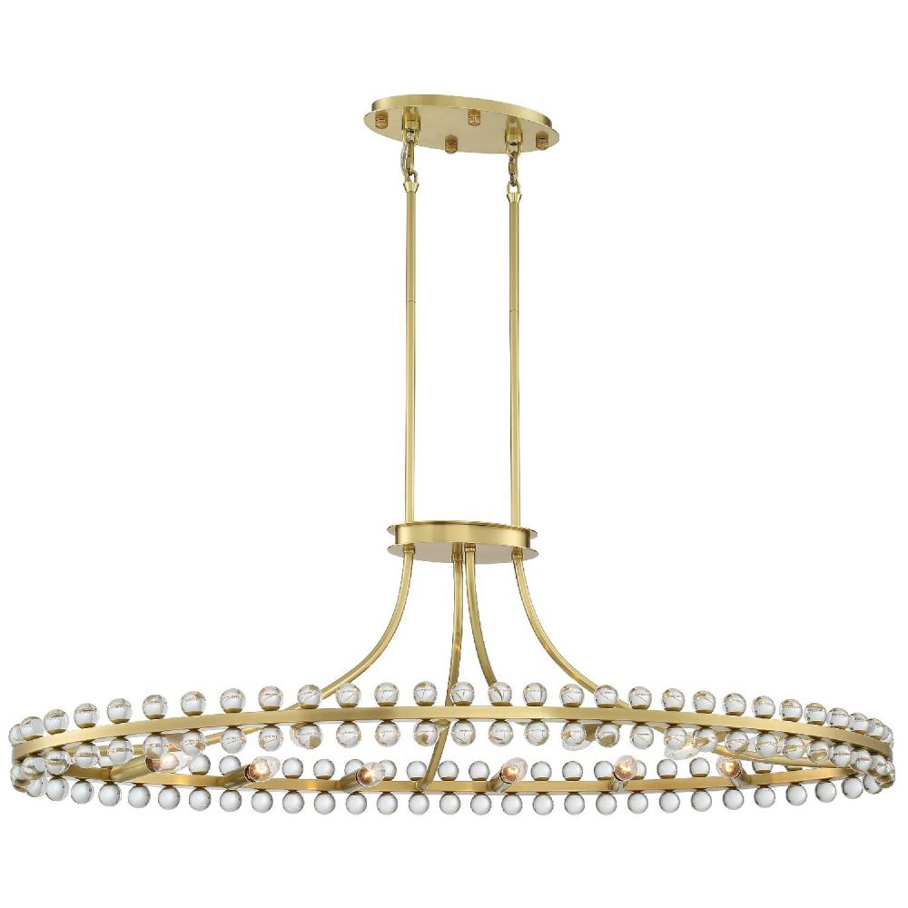 Clover 12 Light Aged Brass Chandelier