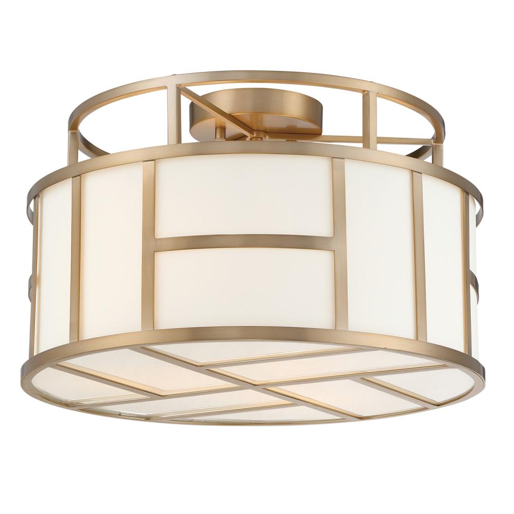 Libby Langdon Danielson 3 Light Vibrant Gold Semi Flush Mount