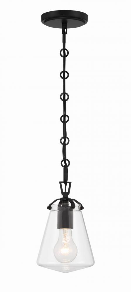 Voss 1 Light Matte Black Mini Pendant