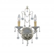 Crystorama 4612-SL - Paris Market 2 Light Silver Leaf Sconce