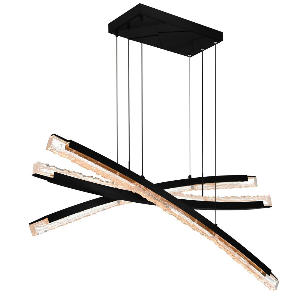 Saber Integrated LED Black Chandelier