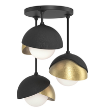 Hubbardton Forge 121374-SKT-10-86-GG0711 - Brooklyn 3-Light Double Shade Semi-Flush