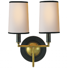 Visual Comfort & Co. Signature Collection RL TOB 2068BZ/HAB-NP/BT - Elkins Double Sconce