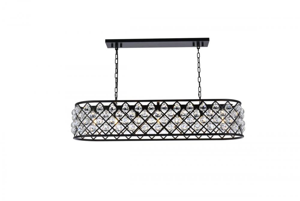 Madison 7 light Matte Black Chandelier Clear Royal Cut Crystal