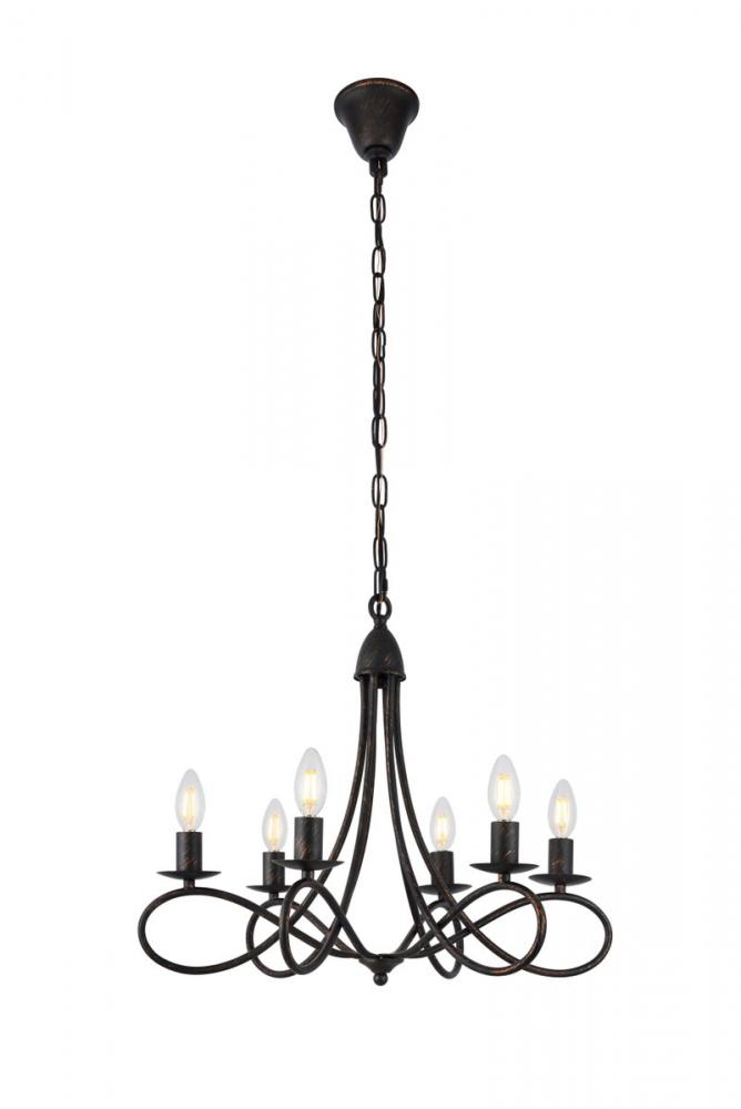 Lyndon 6 light Dark Bronze Pendant