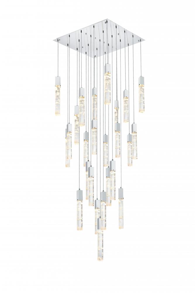 Pendant L36"W36"H24"L25 Chrome