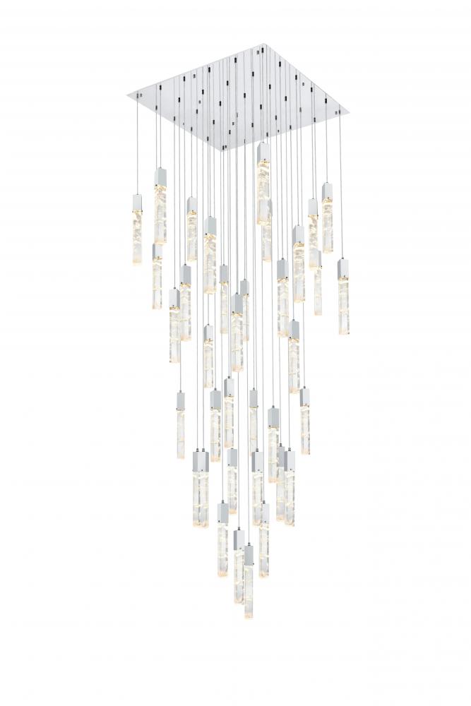 Pendant L42"W42"H24"L36 Chrome