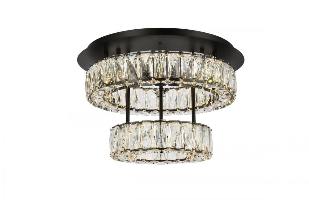 Monroe 18 Inch LED Double Flush Mount in Black