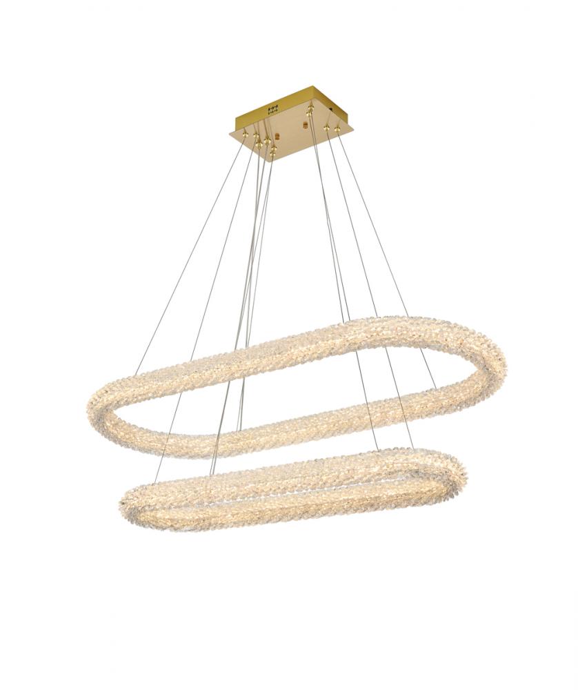 Bowen 42 Inch Adjustable LED Chandelier in Satin Gold