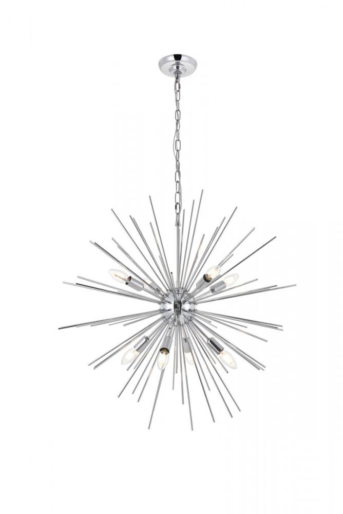 Timber 8 light Chrome Pendant