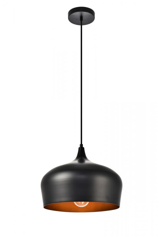 Nora Collection Pendant D11.5in H9in Lt:1 Black finish