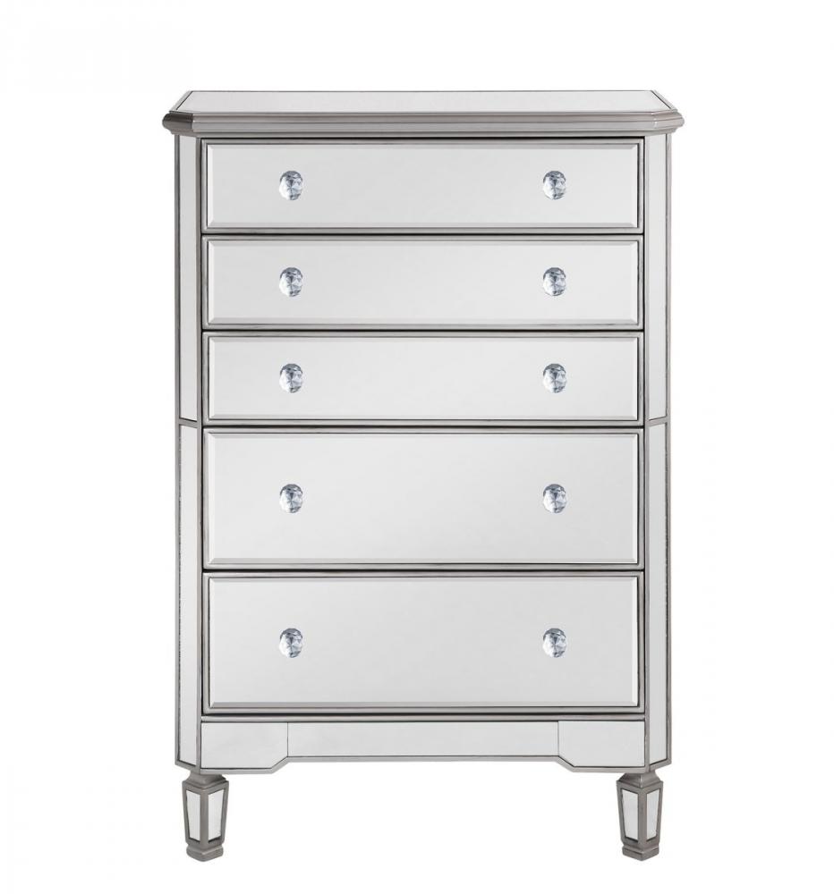 5 Drawer Cabinet 33 in. x 16 in. x 49 in. in silver paint