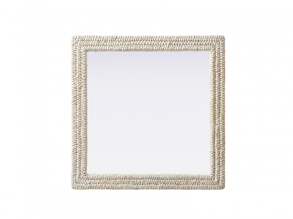 Rectangle Cornhusk Mirror 36x36 in Linen White