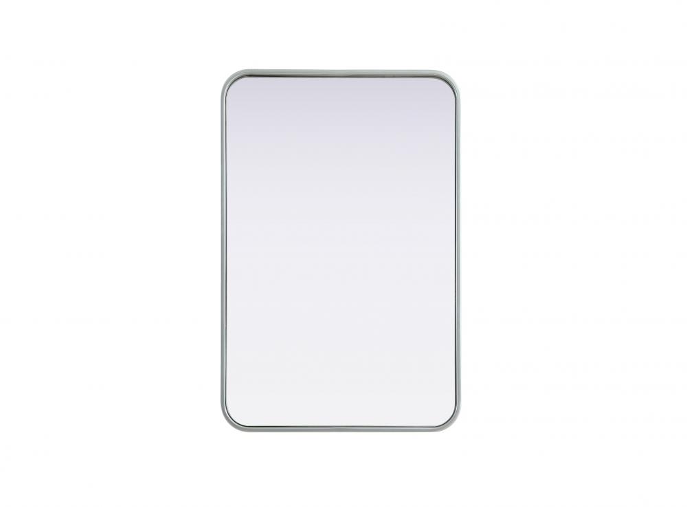 Contour Metal Rectangle Mirror 20x30 in Silver