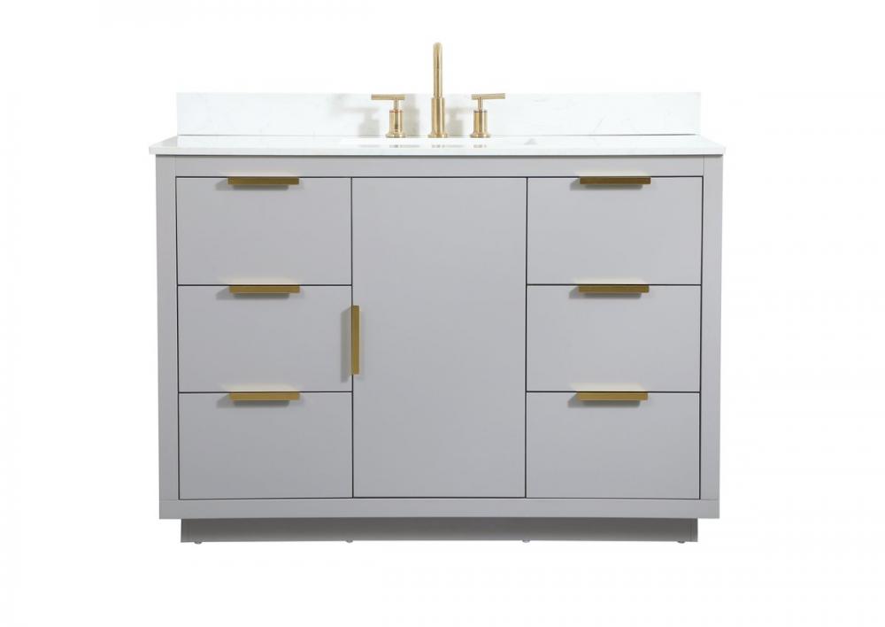 48 Inch Single Bathroom Vanity in Grey with Backsplash