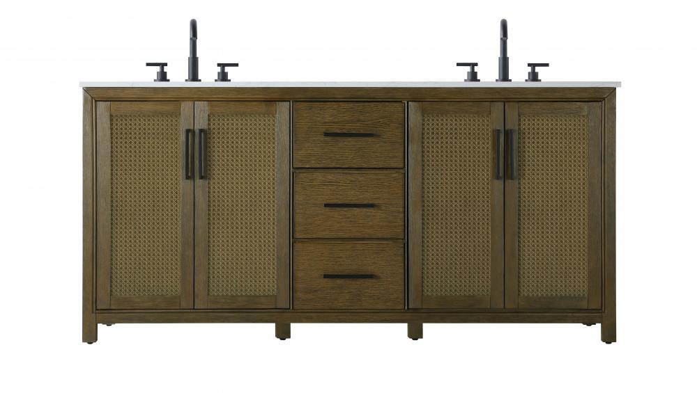 Vanity Cabinet 4Dr 3Dw 72x21.5x35 Hazel Oak