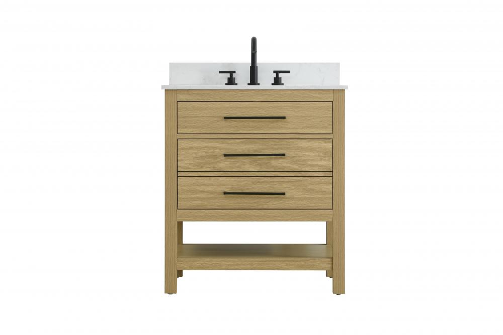 Vanity Cabinet 2DW 30"W x 22"D x 34"H Honey Brownw/BS