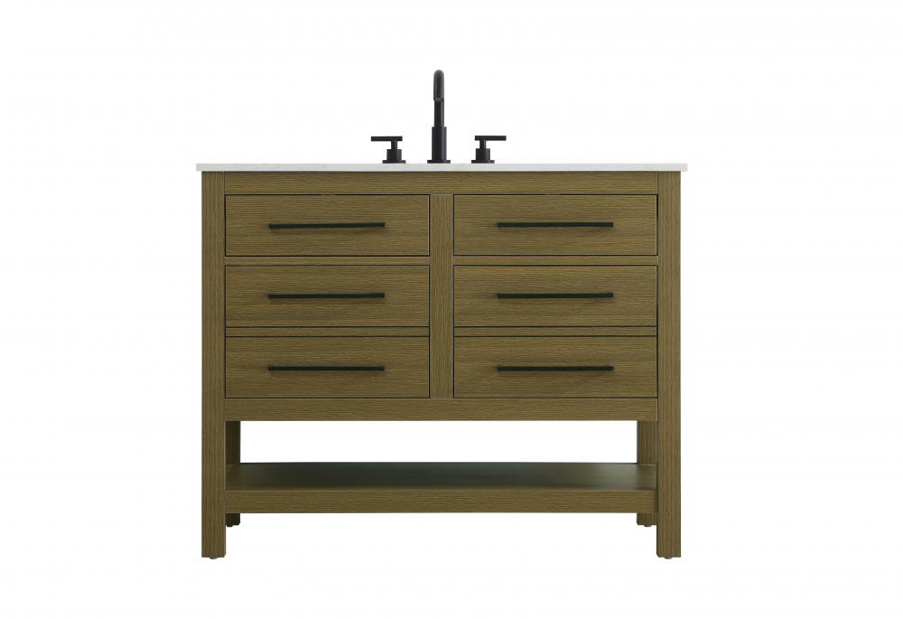 Vanity Cabinet 4DW 42"W x 22"D x 34"H Chestnut Brown