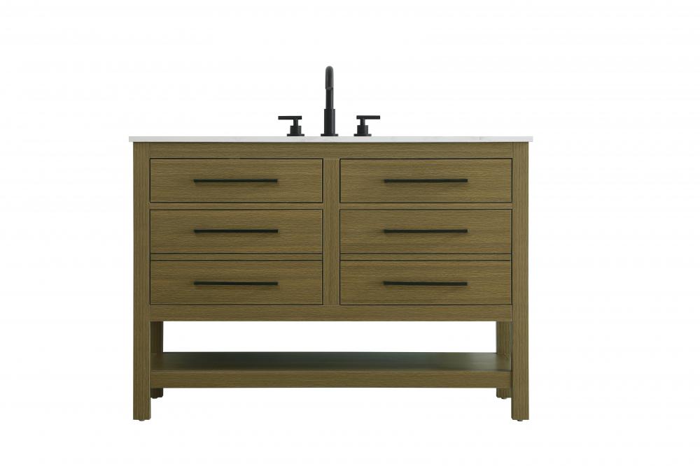 Vanity Cabinet 4DW 48"W x 22"D x 34"H Chestnut Brown