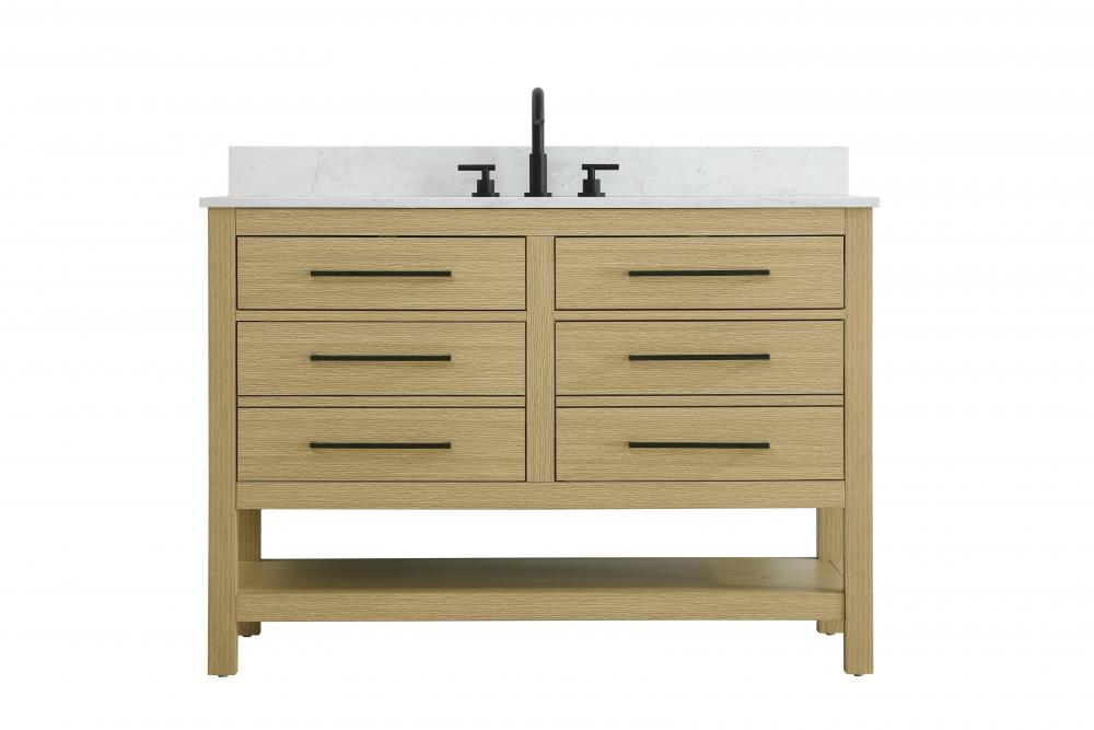 Vanity Cabinet 4DW 48"W x 22"D x 34"H Honey Brownw/BS