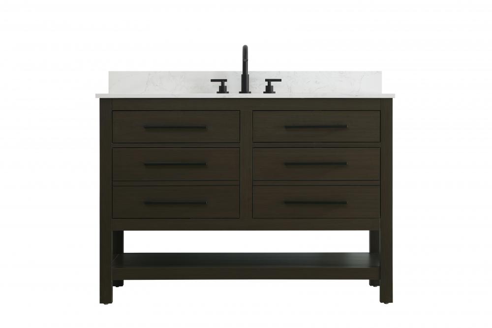 Vanity Cabinet 4DW 48"W x 22"D x 34"H Mocha Brownw/BS
