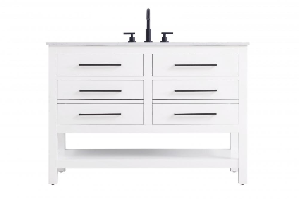 Vanity Cabinet 4DW 48"W x 22"D x 34"H White