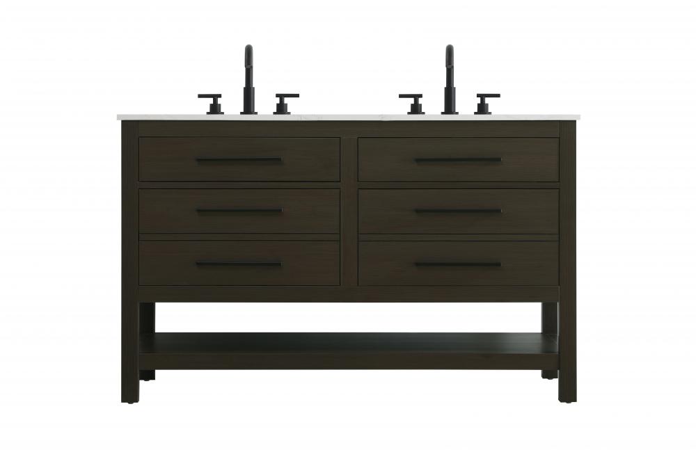 Vanity Cabinet 4DW 54"W x 22"D x 34"H Mocha Brown