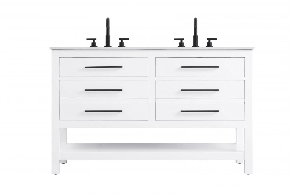 Vanity Cabinet 4DW 54"W x 22"D x 34"H White