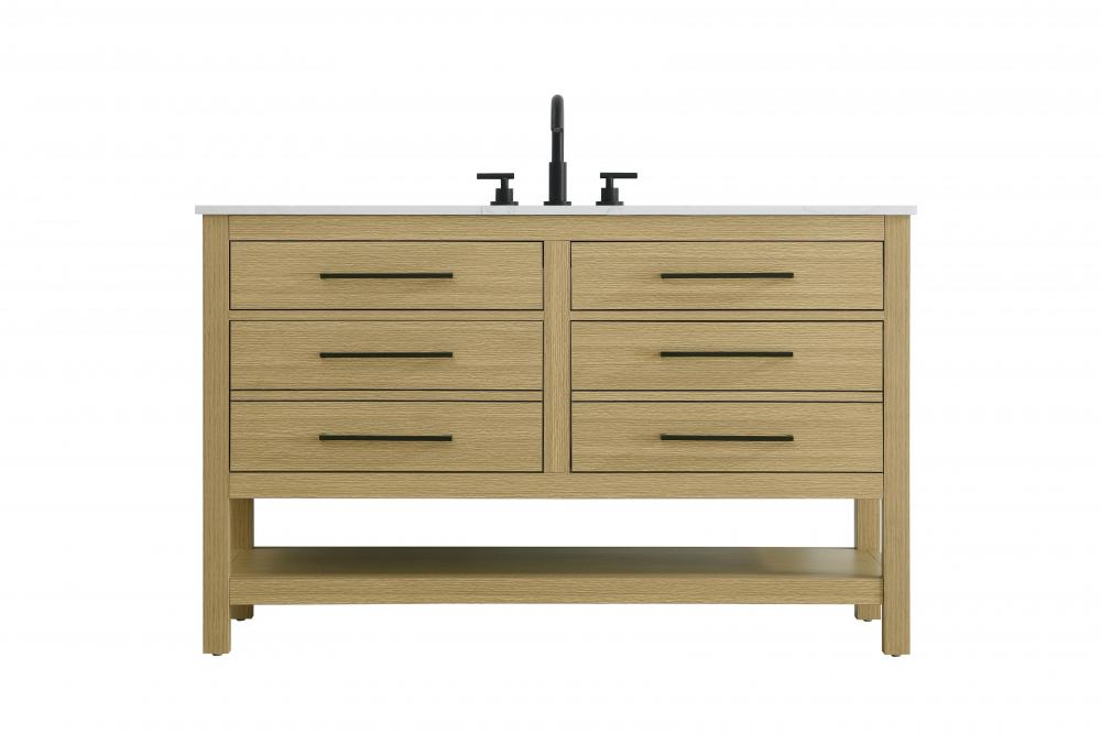 Vanity Cabinet 4DW 60"W x 22"D x 34"H Honey Brown