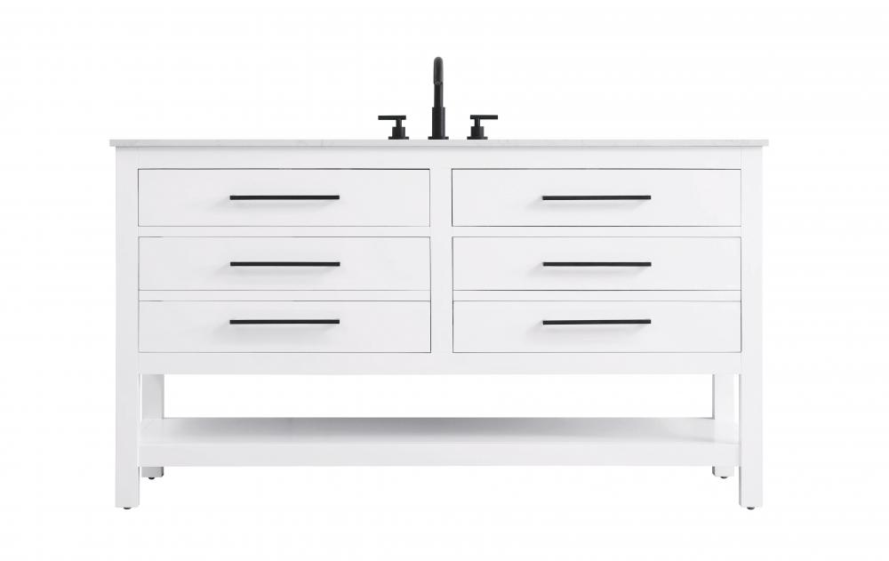 Vanity Cabinet 4DW 60"W x 22"D x 34"H White