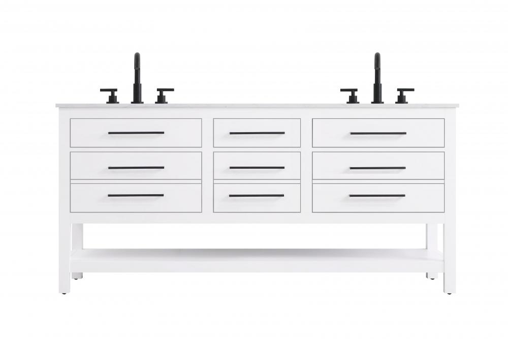 Vanity Cabinet 6Dw 72"W x 22"D x 34"H White