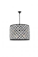 Elegant 1206D27MB/RC - Madison 8 light Matte Black Chandelier Clear Royal Cut Crystal