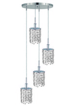 Elegant 1284D-R-R-CL/SS - Mini 4 light Chrome Pendant